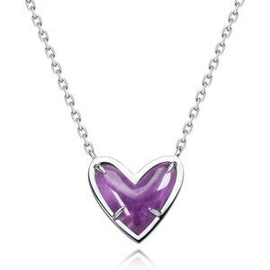 Natural Stone Amethyst Heart Teardrop Irregular Necklace for Women Rose Quartz